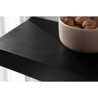 Havlock Black Wood 12" Floating Accent Shelves, Set of 3