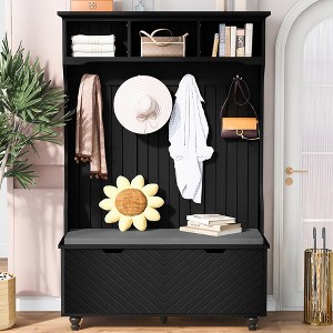 4-in-1 Entryway Bench with Coat Rack - 1 of 4