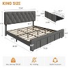 Velvet Upholstered Bed Frame with Storage Drawers, Platform Design with Solid Wooden Slats Support, No Box Spring Required. - 2 of 4