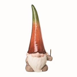 Transpac Terracotta Multicolored Halloween Large Gnome with Light Up Flower Figurine - 1 of 2