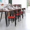 Flash Furniture Wright Set of 2 Commercial Grade Dining Chairs with 500 LB. Capacity Steel Frame, Solid Wood Seat, and Boomerang Back - 4 of 4