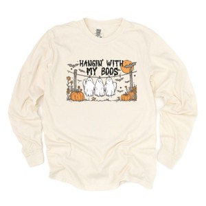 Simply Sage Market Hangin' With My Boos Garment Dyed Long Sleeve - 1 of 4