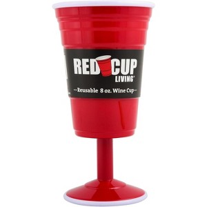 Red Cup Living 8oz Reusable Stemmed Wine Glass – Durable Heavy-Duty Plastic Drinkware for Parties, Celebrations, and Everyday Use - 1 of 4