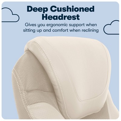 Ergonomic Cream Bonded Leather Executive Office Chair with AIR Lumbar Support