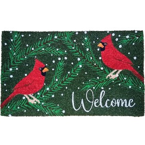 Briarwood Lane Winter Coir Doormat 30x18 Cardinals in Snow For Winter Coir Doormat - 1 of 2