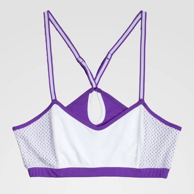 NCAA Kansas State Wildcats Sporty Bralette with Keyhole - White M