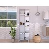 ORRD Corner Cabinet with 5 Open Shelves & Single Door, White Storage Cabinet for Living Room, 62.2" Tall Space-Saving Organizer - 2 of 4