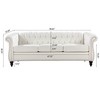 NicBex 84.65" Chesterfield Sofa with Rolled Arm, Modern PU Leather 3 Seater Sofa Couch, Upholstered Vintage Couch for Living Room - 3 of 4
