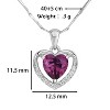 925 Sterling Silver Eternal Heart Necklace with Purple Gemstone for Women - 2 of 4