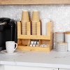 Mind Reader Cup and Condiment Station, Countertop Organizer, Coffee Bar, Kitchen, 13.625"L x 6.75"W x 11.5"H, Brown - 2 of 4