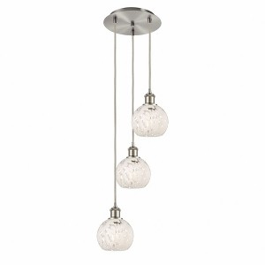 White Mouchette - 3 Light Cord Hung Multi Pendant In Modern Style-11 Inches Tall and 12.5 Inches Wide - 1 of 1
