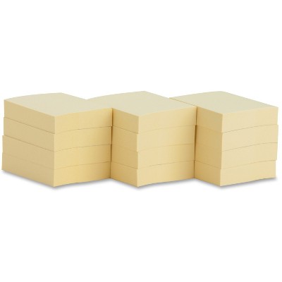 Business Source Adhesive Notes 100 Sheets 1-7/8"x-1-3/8" 12/PK Yellow 36610