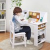 Kids Study Desk and Chair Set, Wooden School Learning Table with Storage,Children Computer Desk with Chair, Small Toddler Desk for Home - 3 of 4