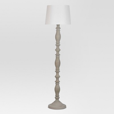 Turned Wood Floor Lamp (Includes LED Light Bulb) Gray - Threshold™