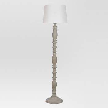 Turned Wood Floor Lamp Gray - Threshold™