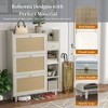 Lirago White 36.6" Bohemian Shoe Cabinet-3 Rattan Drawers and 3 Shelves for 18 Pairs Shoes - 4 of 4