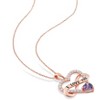 EVERLY JEWELRY | Rose Plated Sterling Silver 2 1/2 CT TGW Purple and White Cubic Zirconia Infinity Heart Pendant with Chain, 18 inc - 4 of 4