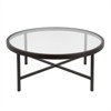 Round Metal Base Coffee Table in Black and Bronze - Henn&Hart - 3 of 4