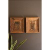 Repurposed Wood Framed Block Stamps, 21" Tall, Hand-Carved Recycled Wood, Brown Finish, Set of Two By Kalalou - 2 of 4