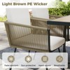 Tangkula Set Of 5 Patio Dining Set Outdoor Square Table and Chairs w/ Acacia Wood Tabletop PE Wicker Armrests and Cushions Patio Furniture Set - 2 of 4
