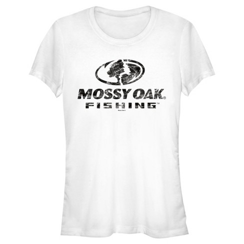 Junior's Mossy Oak Black Water Fishing Logo T-shirt - White - Large : Target