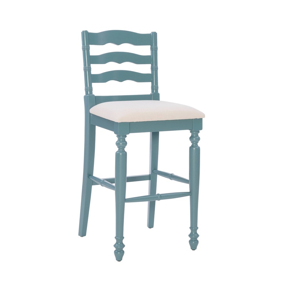 Photos - Chair Linon Marino Padded Seat Upholstered Barstool Blue  
