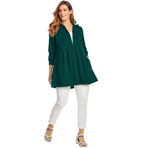 Woman Within French Terry Swing Jacket - 1 of 2