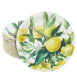 Blue Panda 80-Pack Disposable Lemon Paper Plates for Birthday Party Decorations, Bridal and Baby Showers, 9 In
