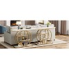 Dexmalle 41.3"Entryway White & Gold Industrial Console Table with Circular Frame and 4-Tier - 3 of 4