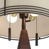 Franklin Iron Works Niklas Industrial Table Lamp 26" High Hammered Bronze with USB Charging Port Double Shade for Bedroom Living Room Bedside Desk - 3 of 4