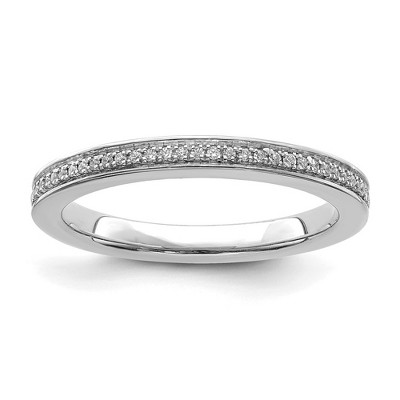 Black Bow Jewelry 2.25mm 14k White Gold 1/10 Ctw Diamond Stackable Band