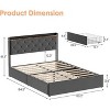 Upholstered Bed Frame with 4 Storage Drawers & Charging Station - Diamond Tufted Headboard, Platform Base with Strong Wooden Slats - 2 of 4
