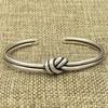 Sterling Silver Knot Cuff, Minimalist Rustic Wire Bracelet, Adjustable 6 7/8 Inches, Women M - L, Men S - M, Gift for Her or Him - 4 of 4