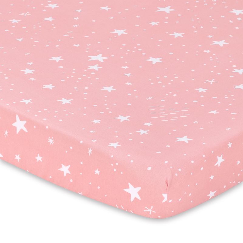 The Peanutshell Mini Crib Sheet Set for Girls - 3 Pack - Multiuse for Pack & Play, Playard, Playpen, Mini Crib, Pink Woodland Floral, 5 of 9