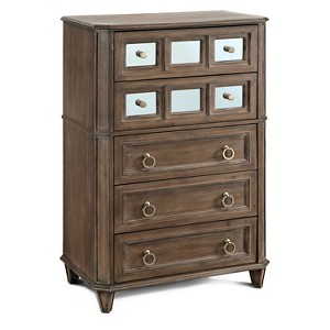 Kayleigh Transitional Mirror Accent Chest Rustic Oak - ioHOMES
