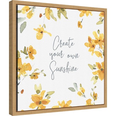 Amanti Art Happy Yellow 18A by Lisa Audit Canvas Wall Art Print Framed 16 x 16-in.