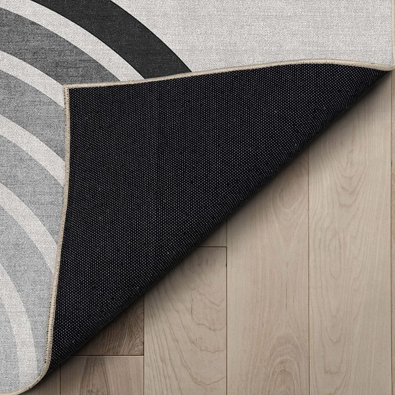 Well Woven Geometric Modern Flat-Weave Area Rug - Dark Curves - For Living Room, Dining Room and Bedroom, 6 of 9