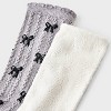 Women's Scallop Edge All-Over Bows and Pointelle 2pk Crew Socks - Auden™ Heather Gray/Black/Ivory 4-10 - 3 of 3
