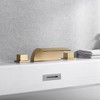SUMERAIN Roman Tub Faucet with Waterfall Spout, 3 Hole Deck Mount Bath Tub Filler Brushed Gold - 4 of 4