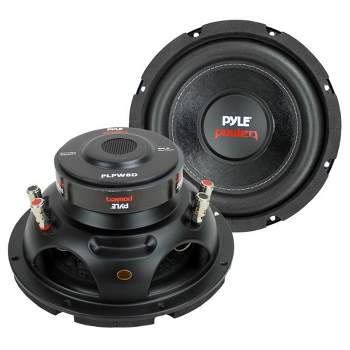 Pyle 8 Inch 1600W DVC 4 Ohm Car Audio Subwoofer Speaker Set with 40 Oz Magnet and 1.5 Inch 4 Layer Voice Coil, Black (2 Pack)
