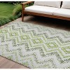 Green Ivory And Gray Geometric Washable Indoor Outdoor Area Rug - 2 of 4