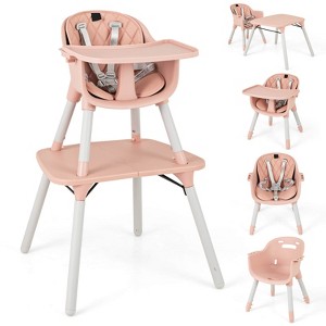 Infans 4 in 1 Baby High Chair Convertible Toddler Table Chair Set w/ PU Cushion - 1 of 4