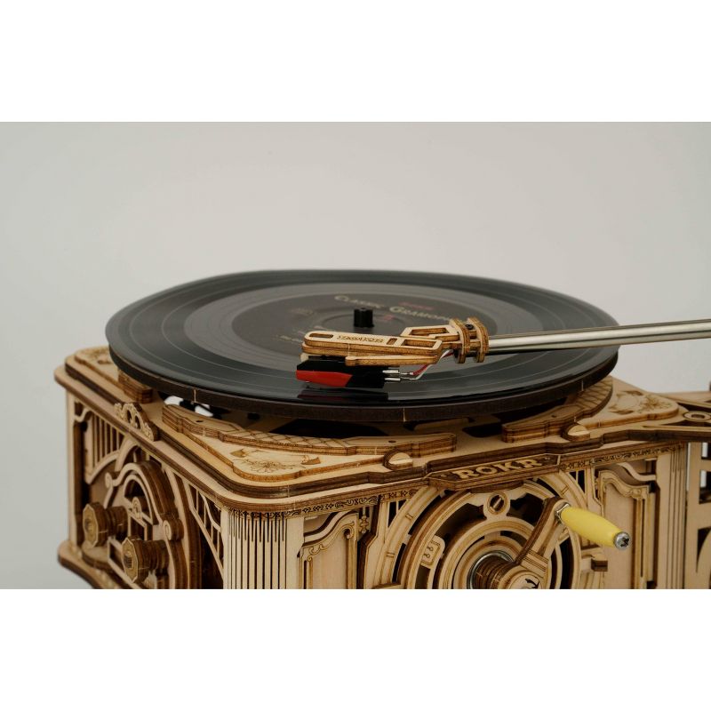 Mechanical Wooden Puzzle Classic Gramophone - Hands Craft, 3 of 12