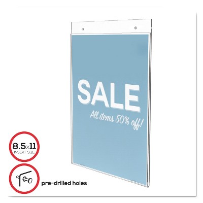 Clear Acrylic Portrait Wall-Mount Sign Holder 8.5 x 11