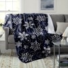 Lomsoe Black & White Snowflake Flannel Blanket - Soft Flannel All-Season Bedspread/Throw - Cozy Bedding for Christmas, New Year's. - 3 of 4