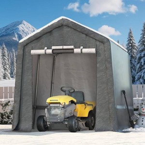 GustoWave 7x10FT Outdoor Portable Storage Shed with Roll-Up Door for Motorcycle, Garden and Tools - 1 of 4