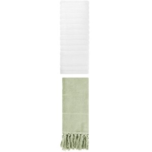 REGALWOVEN 2 Packs Solid Absorbent Soft Cotton Hand Towels 14" x 30" - 1 of 4