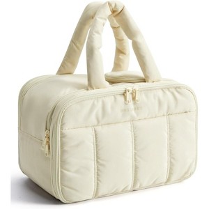 Puffy Travel Toiletry Bag for Women, Lightweight Cosmetic Makeup Organizer with Handle for Travel Essentials - 1 of 4