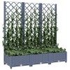 vidaXL Garden Planter with Trellis Dark Gray 47.2"x15.7"x47.8" PP - 3 of 4