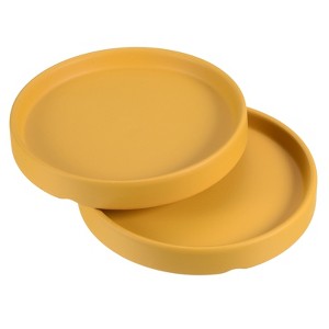 Unique Bargains Indoor Ceramic Round Plant Pot Saucers Tray 2 Pcs - 1 of 4